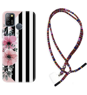 INFINIX Smart 4 5 6 Zero 8 S5 Pro Kılıf Boyun Asklı Rasta Silikon Flowers 4 1390