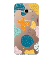 Samsung Galaxy J4 Plus Kapak Geometrik Şekiller Tasarımlı Şeffaf Silikon Kılıf