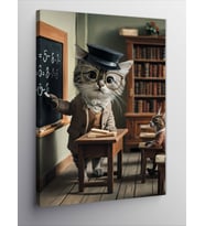 Kanvas Tablo Öğretmen Kedi