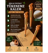 Kalemhane Kişiye Özel El Oyma İşçilik Özel Yapım Tükenmez Kalem Sincap Figürlü