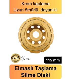 Premium 115 mm Mermer Beton Elmaslı Taşlama Silme Parlatma Diski Uzun Ömürlü Dayanıklı Çanak
