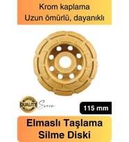Premium 115 mm Mermer Beton Elmaslı Taşlama Silme Parlatma Diski Uzun Ömürlü Dayanıklı Çanak