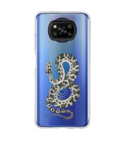 Poco X3 NFC Uyumlu Yılan Desenli Şeffaf Telefon Kılıfı