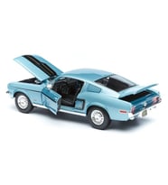 1968 Model Ford Mustang GT Cobra Jet 1:18 Ölçekli Mavi Renkli 30 Cm
