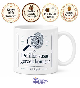 Adli Tıp Uzmanına Hediye Delilleri İnceleyen Gerçeğin Peşinde Baskılı Kupa Bardak