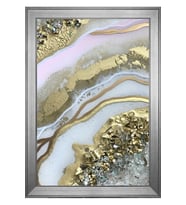 Soyut Şekiller Motifli Kanvas Tablo 80 x 110 cm Silver Çerçeve