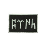 Single Sword Göktürkçe TÜRK Yazılı  Ay Yıldız Nakış Patch - Cırtlı Peç SİYAH-BEYAZ