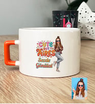 Kişiye Özel Karikatürlü Cute But Aires Koç Burcu Lüks Fincan Doğum Günü Hediyesi