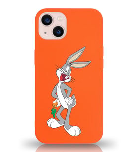 Apple iPhone 13 Uyumlu Lansman Kılıf Bugs Bunny Tasarımlı Altı Kapalı İçi Kadife Kaplı  Kapak (Şeffaf)