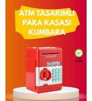 Atm Görünümlü Kırmızı Elektronik Şifreli Kumbara
