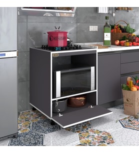 Kenzlife ocak dolabı şehrazat gri 85*70*60 XLARGE kapaklı hazır mutfak ankastre gömme ocak için (Karışık)