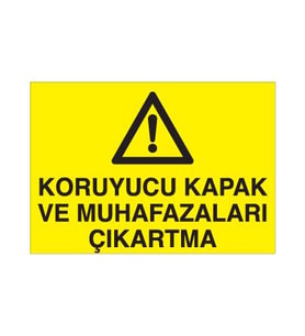 Koruyucu Kapak Uyarı Levhası 20x30cm (Karışık)