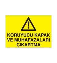 Koruyucu Kapak Uyarı Levhası 20x30cm (Karışık)