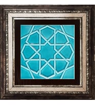 Armada Çini 20x20 Cm Rölyefli Yeşil Selçuklu Yıldızı Deseni Çini Pano