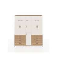 Hyperion Dolap 8 Raflı 8 Çekmeceli 3 Askılı 220x44x243 Çam-Aytaşı/Çam
