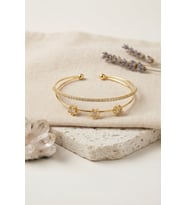 Yıldız Model Zirkon Taşlı Gold Renk Kadın Bileklik TJ-BB8880