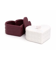 Kalp Tasarımlı Kapaklı Hediye Kutusu Seti Dekoratif Saklama 2'li Özel Tasarım Hediye Kutusu