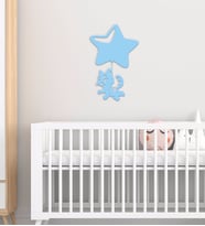 BK Gift Kedi Tasarımlı Çocuk Odası Ahşap Duvar Süsü-1 (Beyaz)