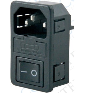 C14 POWER SOKET ERKEK ANAHTARLI+FUSELİ KULAKSIZ UL (IC-214A-S)