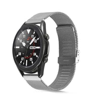 Huawei Honor Magic 2 46mm Uyumlu KRD-45 22mm Metal Kordon (Gümüş)
