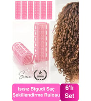 #Bigudi 6'lı Saç Şekillendirme ve Hacim Veren Saç Maşası Seti Bigudi Rulosu Isısız Hızlı Dalgalı