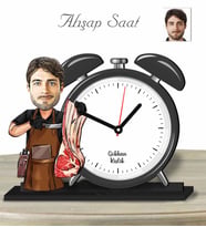 Kişiye Özel Ahşap Saat-Kasap Erkek-1