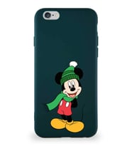 Apple iPhone 6S Soft Premier Kapak Mickey Mouse-G Tasarımlı Silikon Kılıf - Yeşil (Şeffaf)