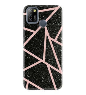 INFINIX Smart 4 5 6 Zero 8 S5 Pro Kılıf Desemli Silikon Pembe Şeritli Mermer 1312