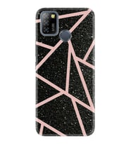 INFINIX Smart 4 5 6 Zero 8 S5 Pro Kılıf Desemli Silikon Pembe Şeritli Mermer 1312