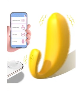Muz Tasarımlı Giyilebilir Şarjlı Telefon Kontrollü Vibratör