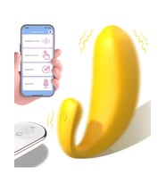 Muz Tasarımlı Giyilebilir Şarjlı Telefon Kontrollü Vibratör