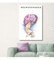 Tekli Dikey Kanvas Poliklinik Tablosu Neurosurgeon Beyin Tasarım