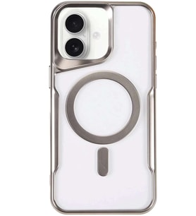 iPhone 16 Plus Kılıf Boyi Magsafe Silikon Kapak - Gümüş