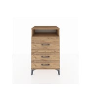 Hyperion Komodin Tek Raflı 3 Çekmeceli 60x44x96 Çam-Çam