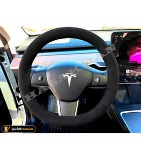 Tesla Model 3 Dikme Direksiyon Kılıfı Alcantara Süet Monza Black Standart-Long Range-Performance 2017-2023