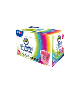 Puti Çift Bölmeli Mini Kalemtıraş-4 Pastel Renk 4 Adet
