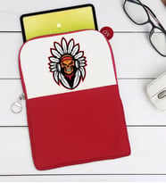 BK Gift Kurukafa Tasarımlı Taşınabilir Koruyucu Tablet Kılıfı & Organizer Çanta - Kırmızı-6