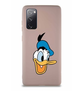 Samsung Galaxy S20 FE Soft Premier Kapak Donald Duck-A Tasarımlı Silikon Kılıf - Pudra (Şeffaf)