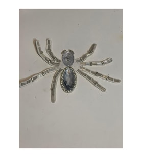 17X27 CM TAŞLI BEYAZ ÖRÜMCEK APLİKE ARMA YAMA AKSESUAR