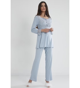 Penye Dantelli Pijama Takımı (MİST)