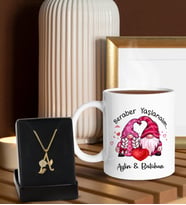 BK Gift Kişiye Özel Kupa ve Zirkon Taşlı Aşk Çiçeği Harf Kolye-3, Sevgiliye Hediye, Doğum Günü Hediyesi, Yıl Dönümü Hediyesi