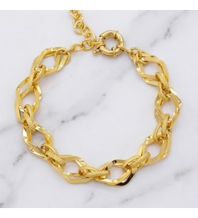 FerizZ Altın Kaplama Samanyolu Tasarım Üçgen Geçişli Şık Kadın Bileklik (Gold)