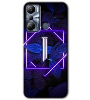 İnfinix Hot 20i Kılıf HD Desen Baskılı Kılıf - Dark Neon Yaprak I Harfi