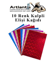 Kalpli Elişi Kağıdı A4 10 Renk 1 Paket Kalp El işi Kağıdı 10 Lu Kreş Ana Sınıfı Okul Öncesi Sınıf Malzemesi (Karışık)