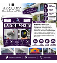 Manto Block UV İç ve Dış Cephe Isı Yalıtım Boyası 5KG – Mikro Kürecikli, Güneşe Dayanıklı, Su Yalıtım Özellikli