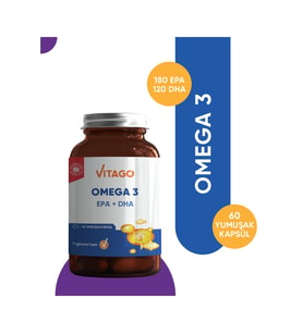 VİTAGO Premium Omega 3 İçeren Softjel Takviye Edici Gıda 60'lı