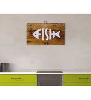 BK Home Fish Tasarımlı Ahşap Palet Tablo