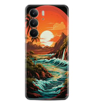 Realme C75 Kılıf Boutique Baskılı Resimli Retro Mountain Pcode -079