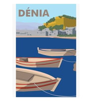 Denia, Ispanya Seyahat Posteri Tablo Ahşap Poster Dekoratif