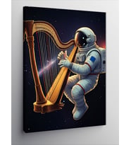 Kanvas Tablo Uzayda Arp Çalan Astronot